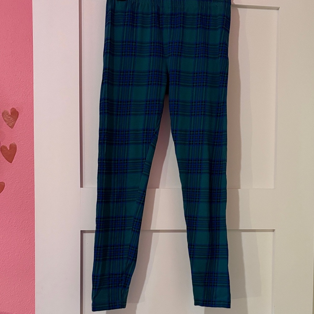 Cat & Jack Blue and Green Plaid Leggings
